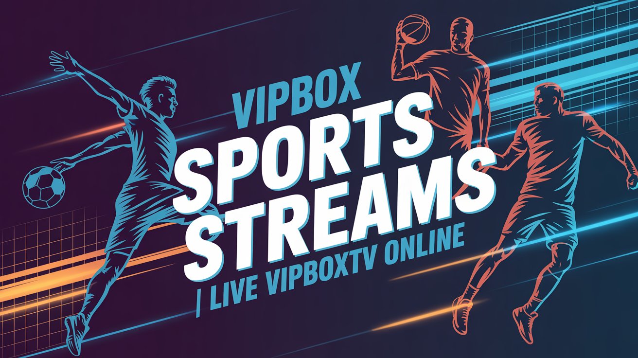 vipbox sports streaming banner showing football, basketball, and combat sports action